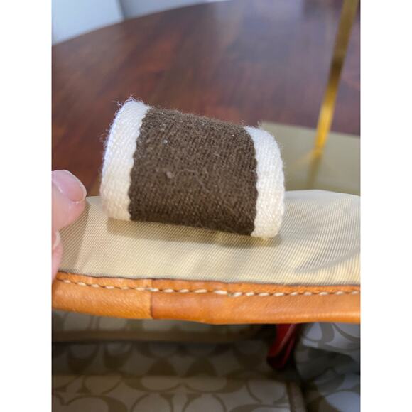 Coach Tan nylon Bag with canvas strap Orange leather trim - Picture 13 of 16